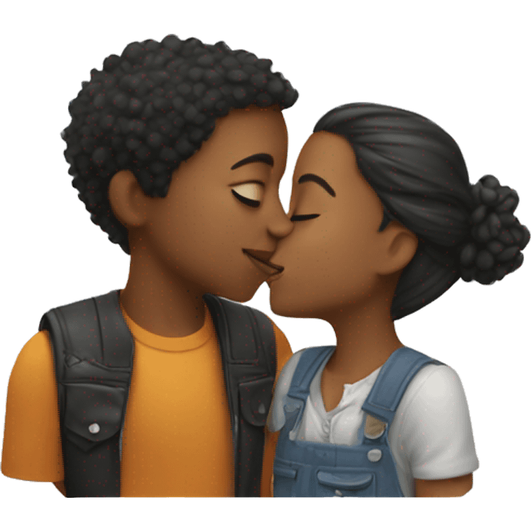 Girl and boy kiss emoji