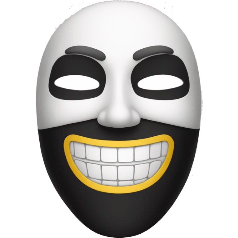 anonymous mask with black sweater laughing emoji