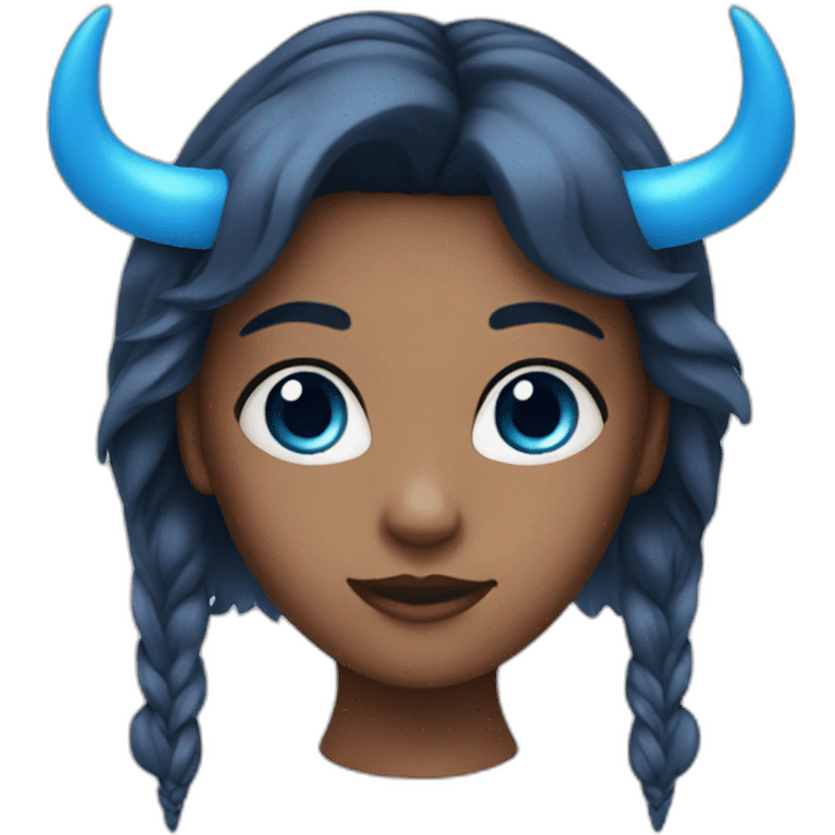 girl head with blue horns emoji