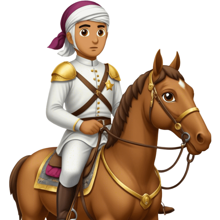 a veteran islam abdallah on a horse ready to go into battle emoji