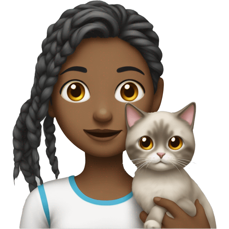 girl with ragdoll cat emoji