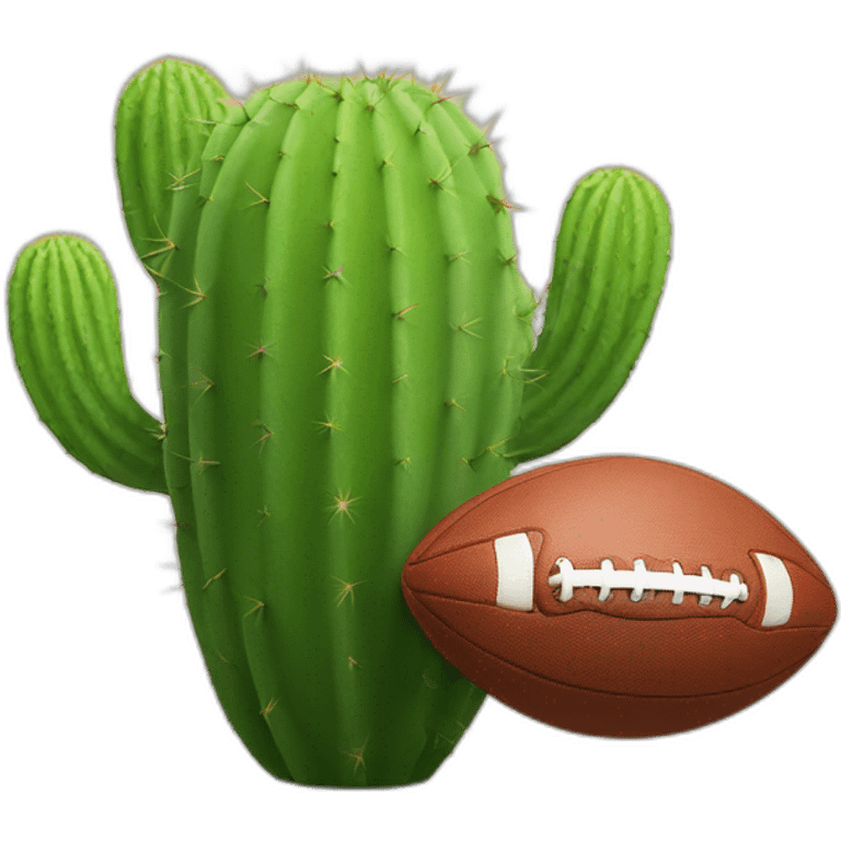 Cactus playing football emoji