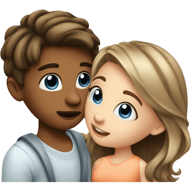 blue eyed home alone boy kissing girl emoji