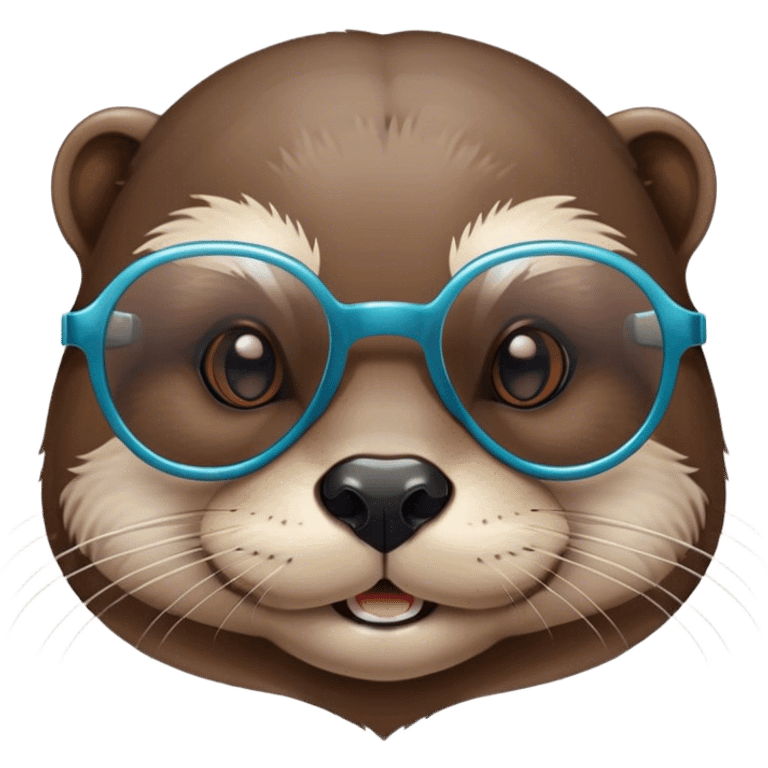 Otter wearing transparent glasses emoji