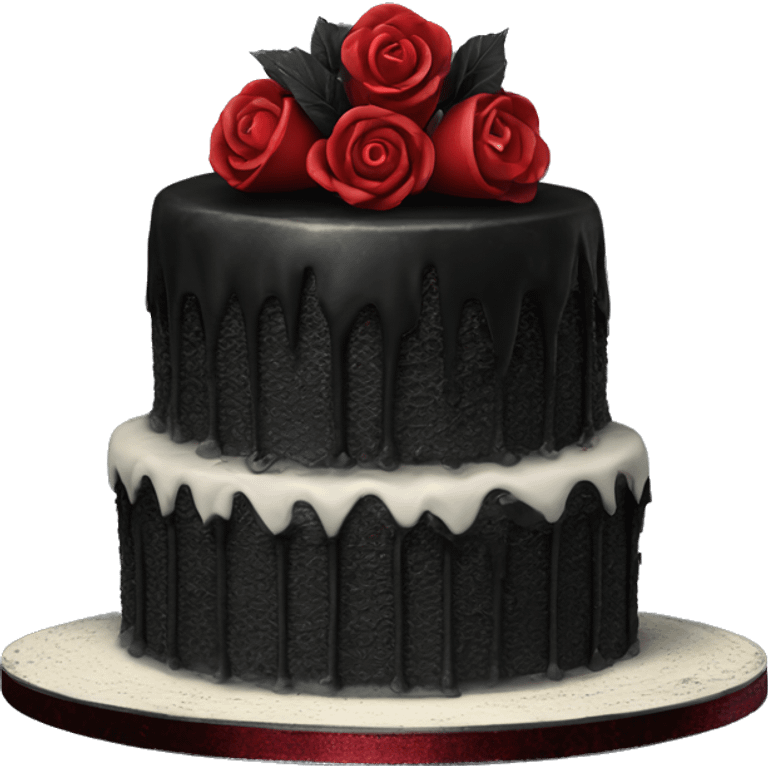 Gothic Black and red vintage cake emoji