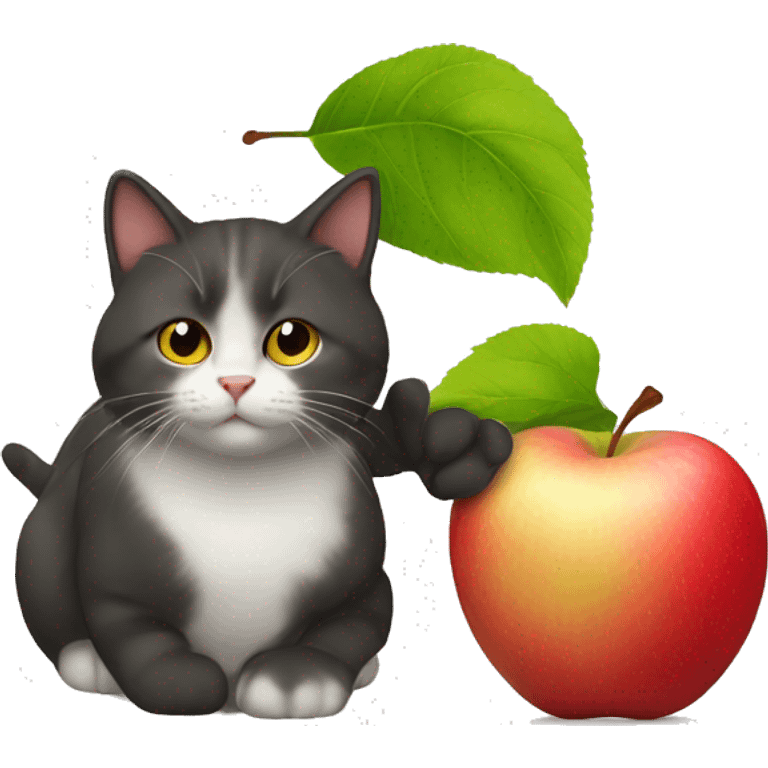 Apple and cat emoji