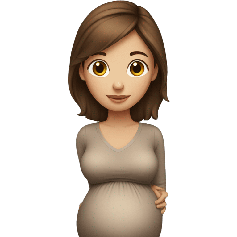 Brown hair girl pregnant  emoji