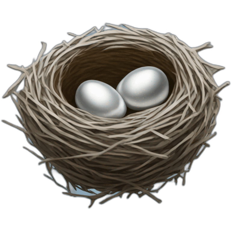 Silver bird nest emoji