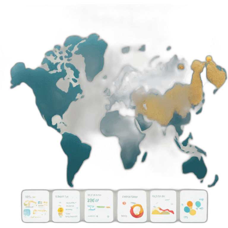 AI dashboard with world map emoji