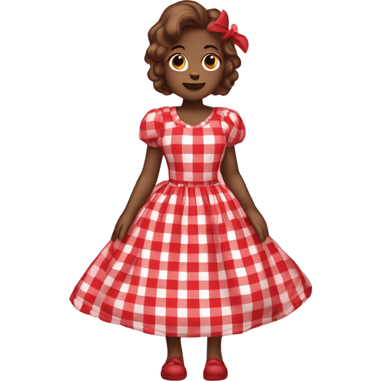 cherry red gingham dress emoji