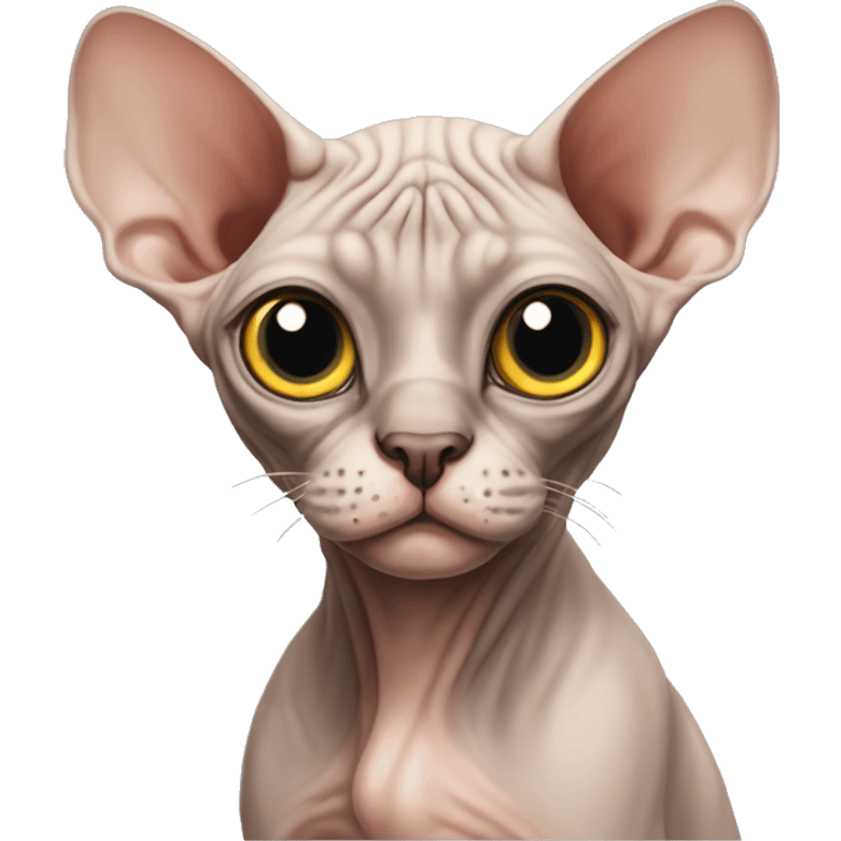 Sphynx with unbelievable large eyes emoji