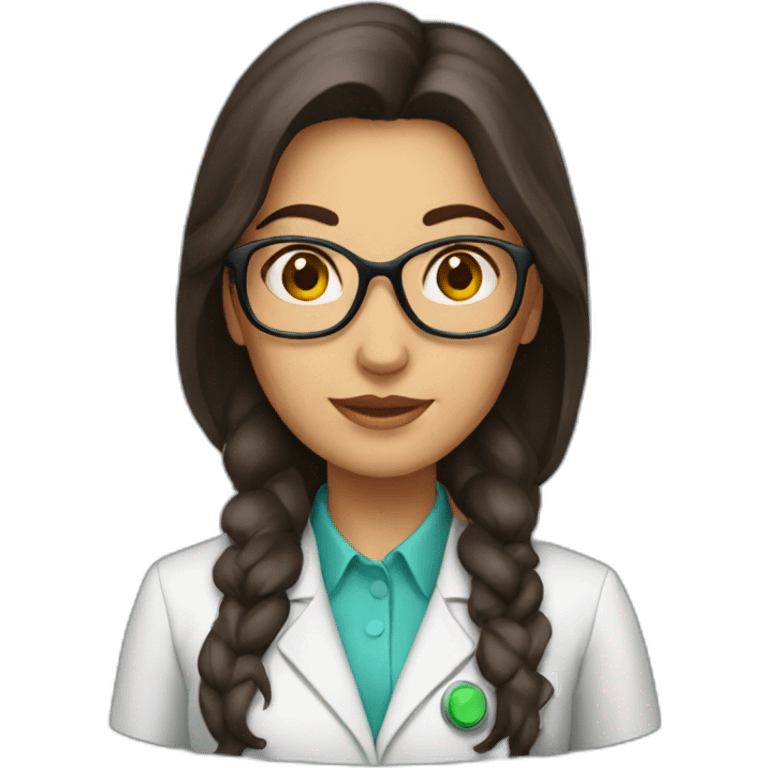 Brunette scientist woman emoji