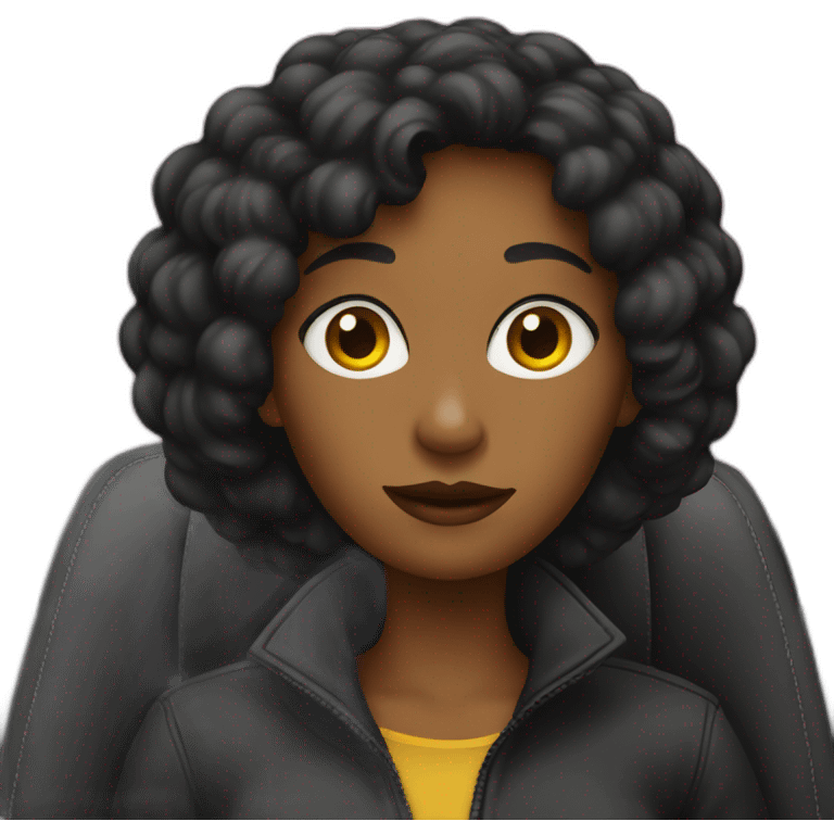 Femme noir dans voiture emoji