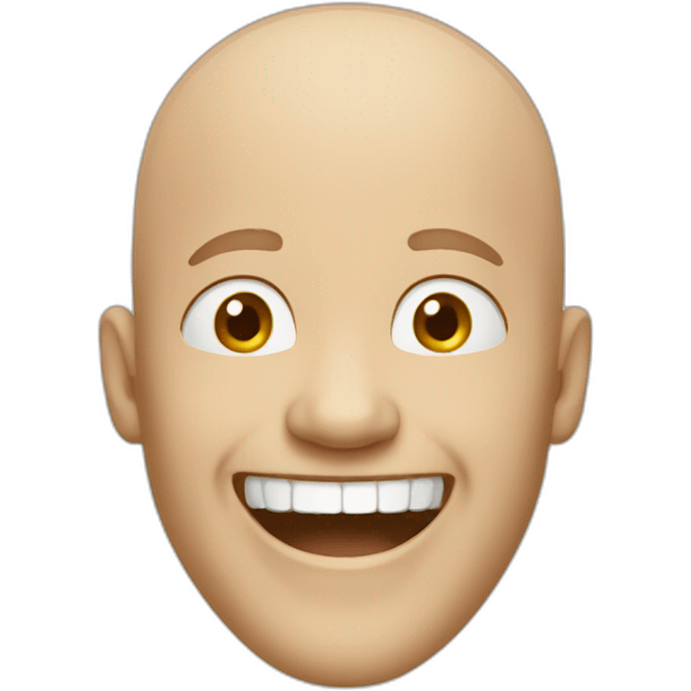 Bald white man laughing emoji