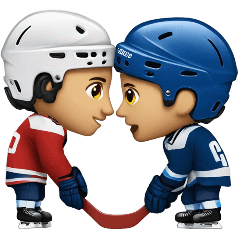 Hockey players, kissing ￼ emoji