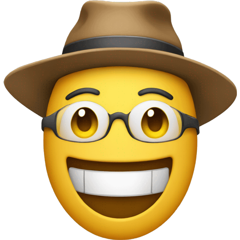 emoji face smiling with a hat and a keyboard emoji