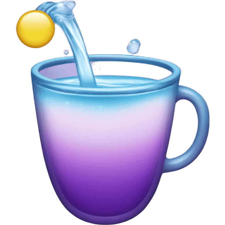 Cup of water poured into sparkly purple glass  emoji