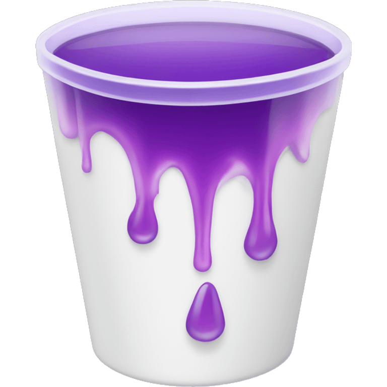 white cup with purple liquid and ice cubes emoji