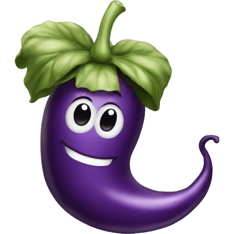 eggplant with bow emoji