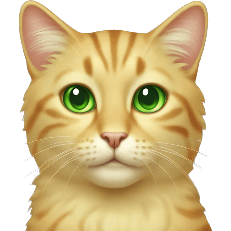 Butter cat with green eyes long hair emoji