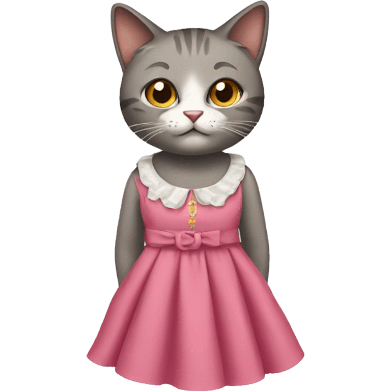 Cat wearing dress  emoji