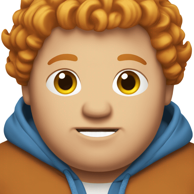 fat guy with ginger hair in a blue hoodie emoji