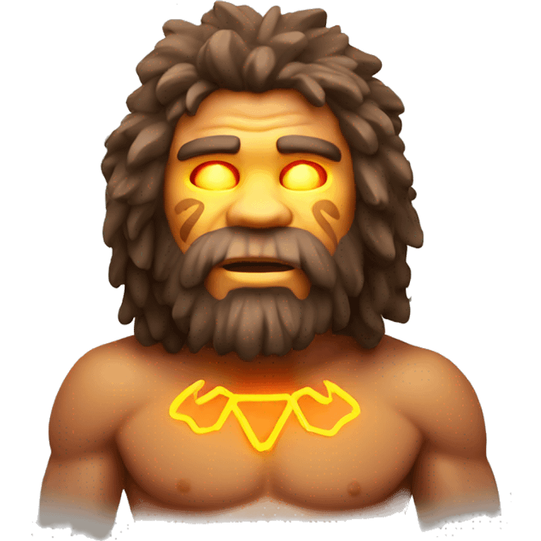 caveman glowing neon elements emoji