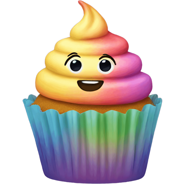 Rainbow cup cake emoji