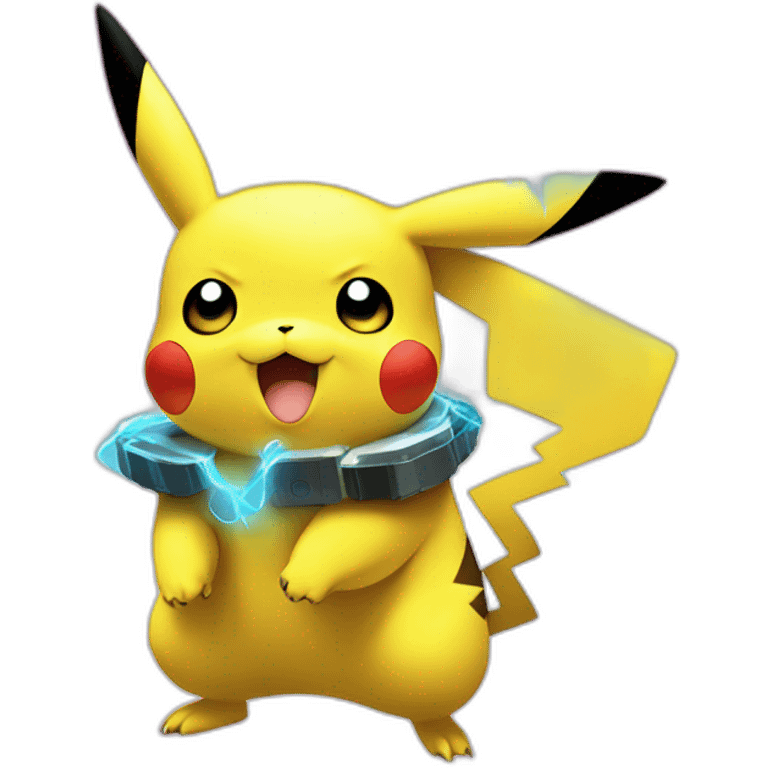 pikachu with electirc background emoji