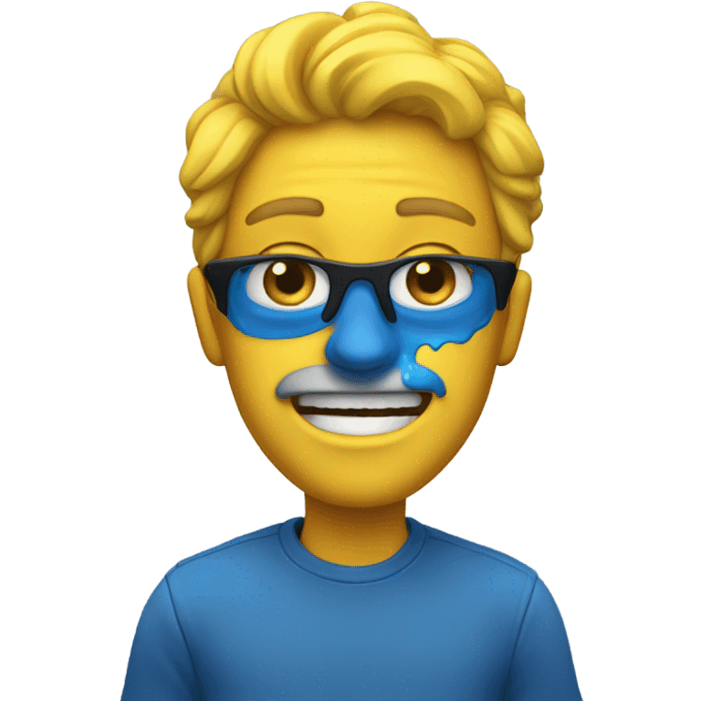 one layer  blue and yellow splash emoji