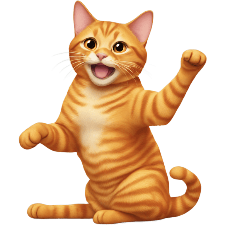 Orange tabby cat flipping off  emoji