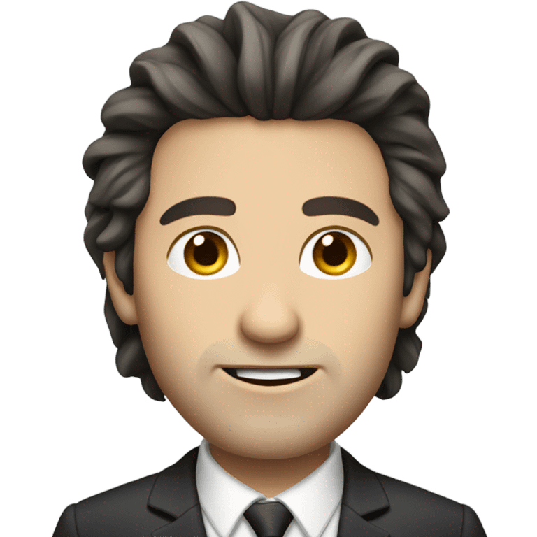 caucasian businessman black messy straight hair emoji