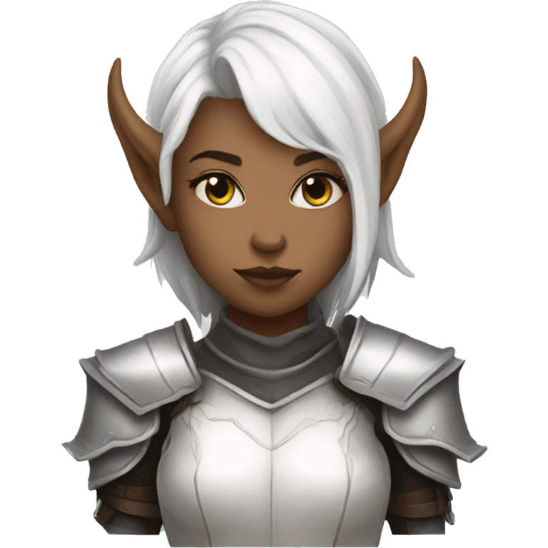 White tiefling knight girl emoji