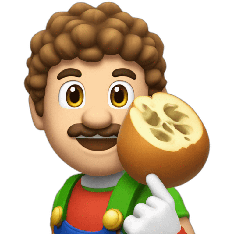 Mario qui mange un champion emoji