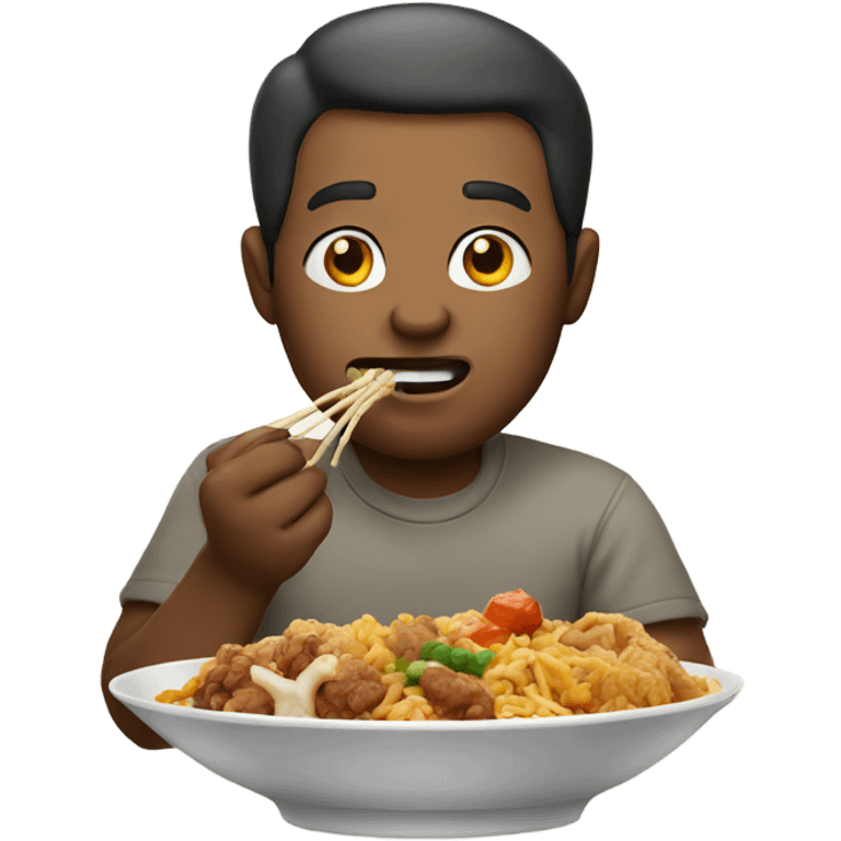 man eating chinese food emoji