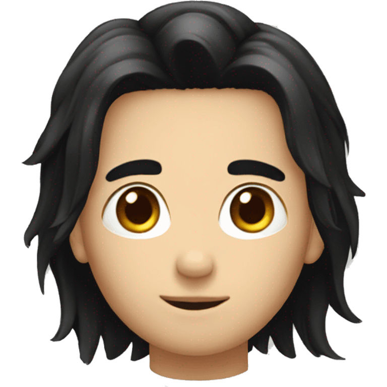 Long black hair boy emoji