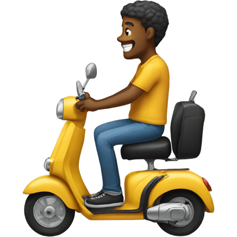 Guy on a scooter talking to his friend emoji