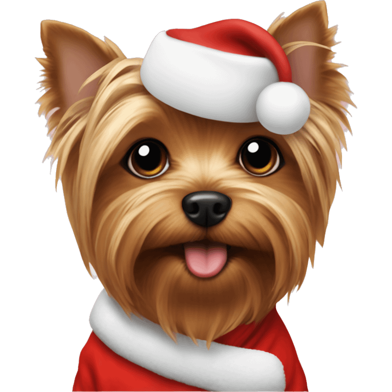 yorkie dog wearing santa pajamas  emoji