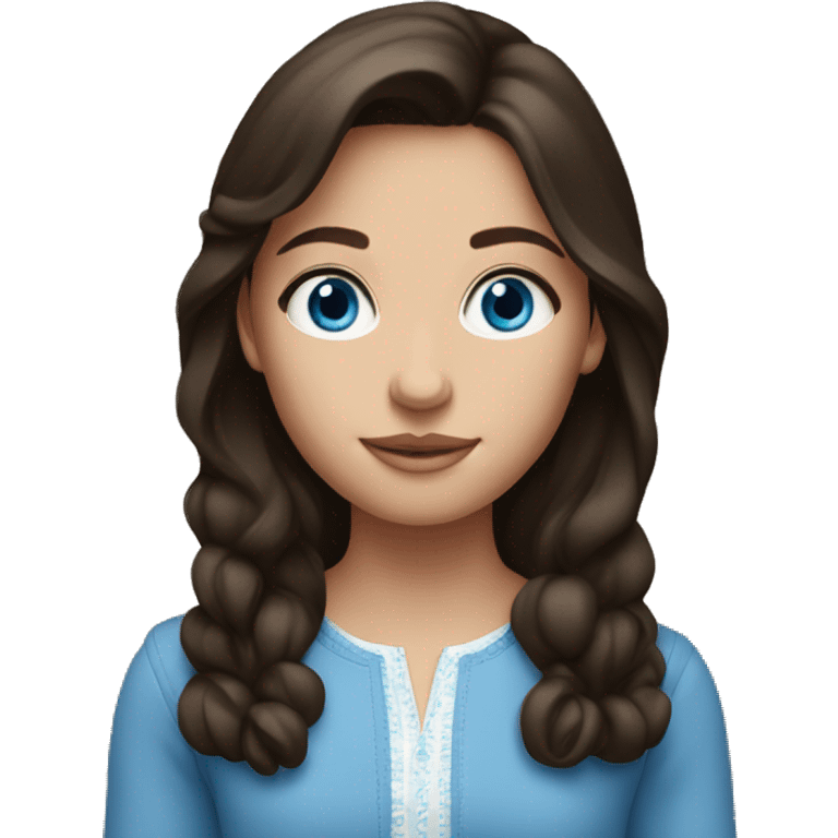 Brunette Dutch girl with blue eyes emoji