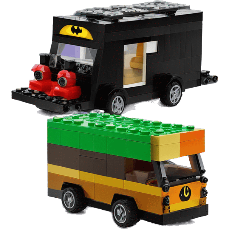 Lego Batman and Scooby and Darth Vader 1790 horseless motorized caravan  emoji