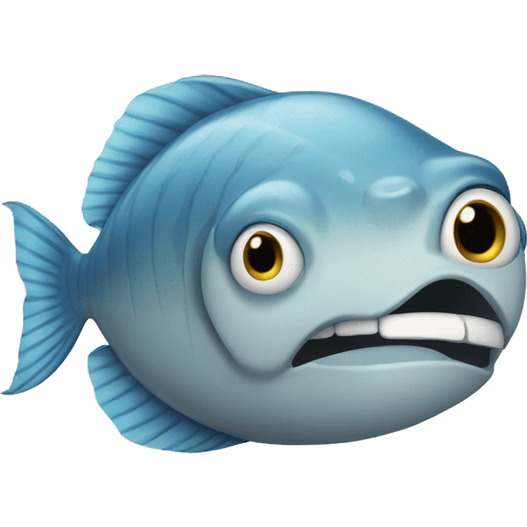 Straight faced fish emoji