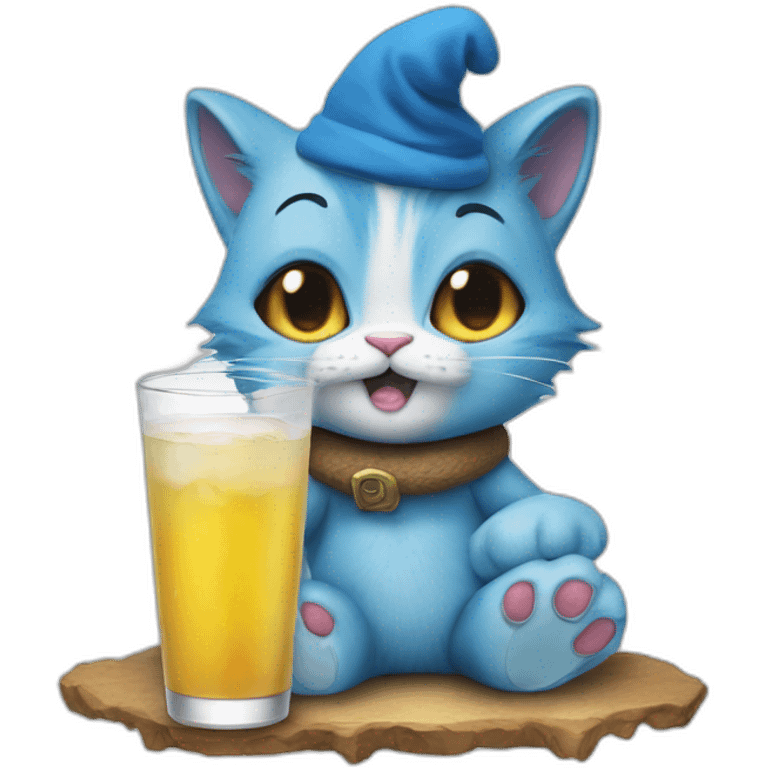 Smurf cat drink à bear emoji