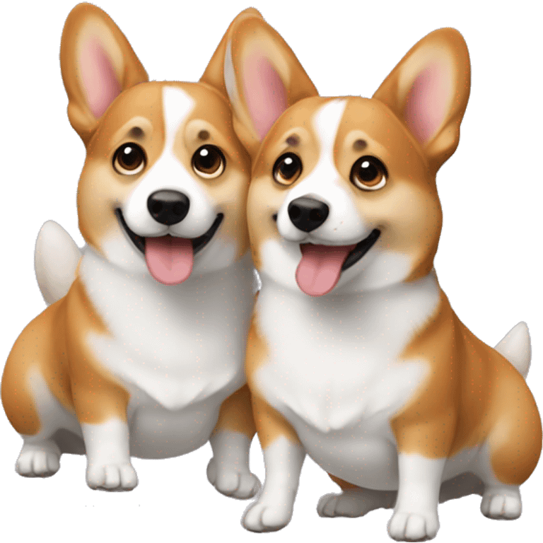 Two hanging corgies  emoji