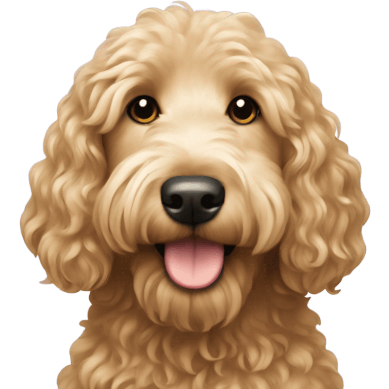 Goldendoodle with long wavy hair  emoji