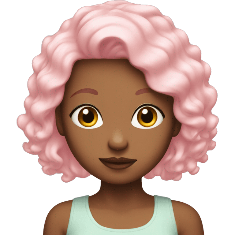 pastel pink girl with bor hair  emoji