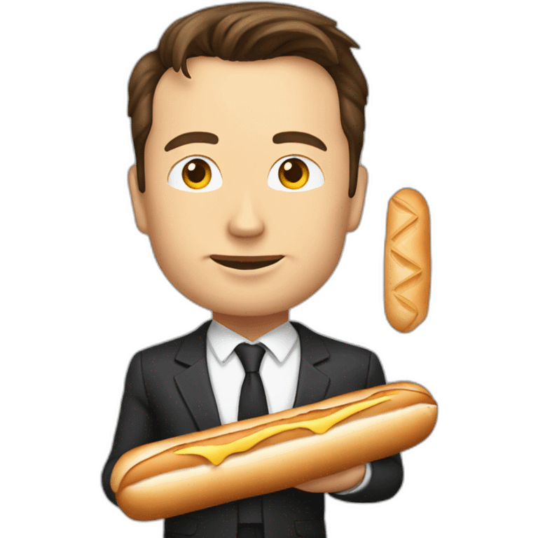 Elon musk tient baguette emoji