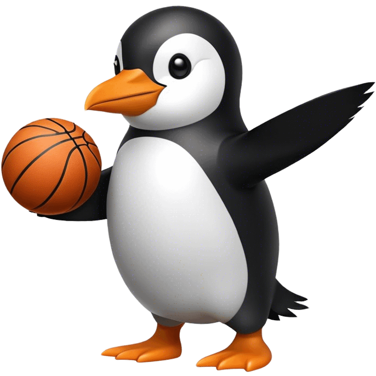 Penguin playing basketball emoji