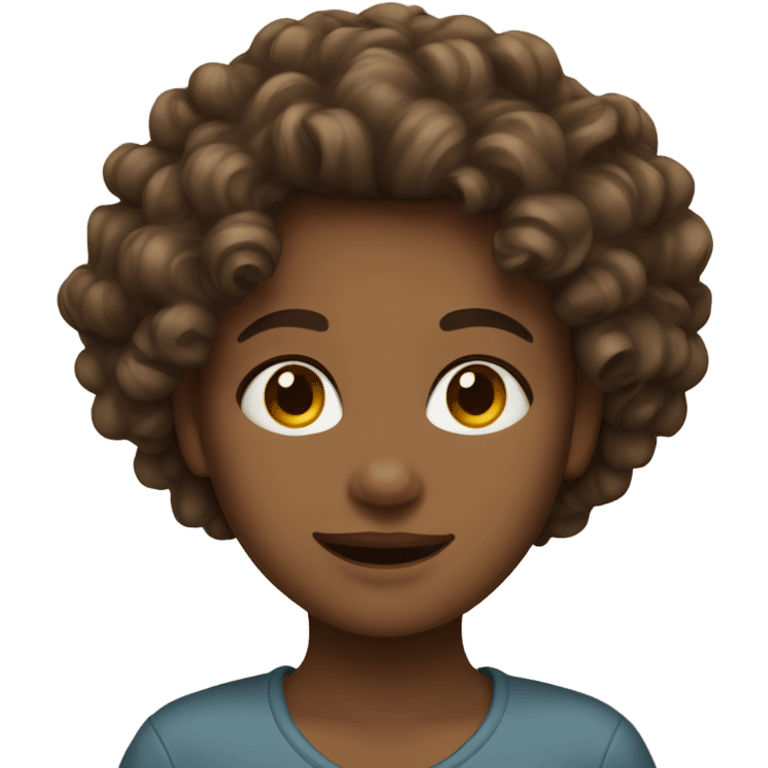 Girl with curly brown hair emoji