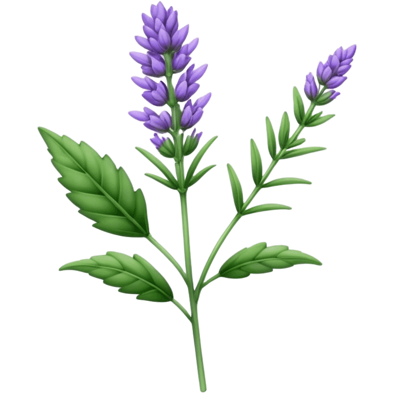 single Lavender, stem, leaf emoji