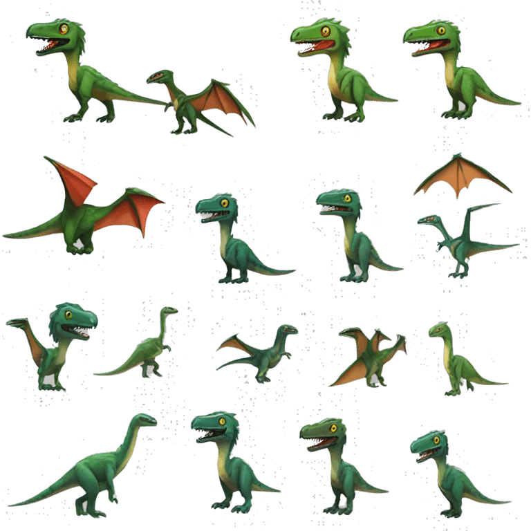 Feathered dinosaur bird velociraptor Sergal Flygon Nargacuga fakémon emoji